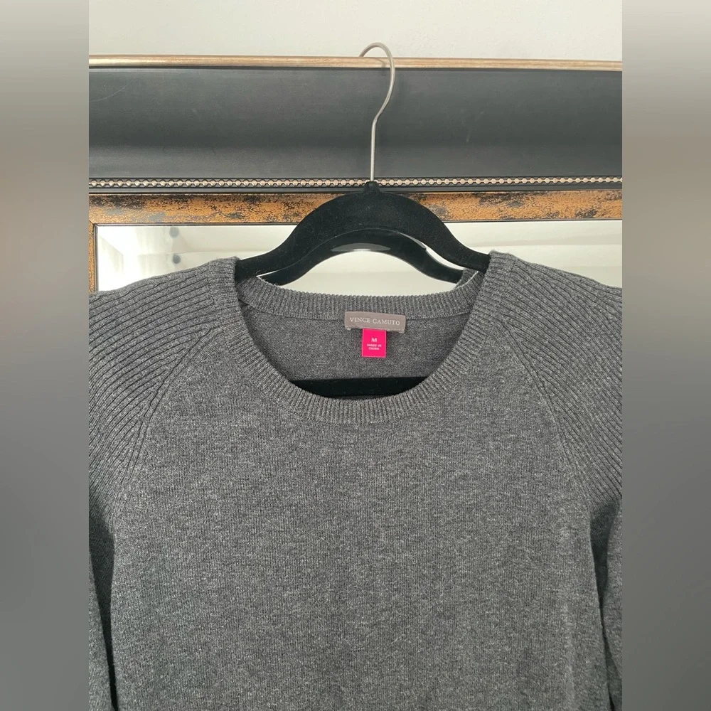 Vince Camuto Dark Charcoal Gray Crew Neck Sweater - Picture 3 of 3